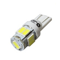 Лампа светодиод Т10 (12-5 габариты б/цок.) W5W 12V белая 9SMD (size 5730) "YADA"