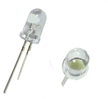 Лампа светодиод F5 (выводной светодиод) 3,5V белая 1LED "YADA"