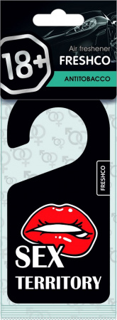 Ароматизатор подвесной картонный "18+" "SEX Territory" (Анти-Табак)