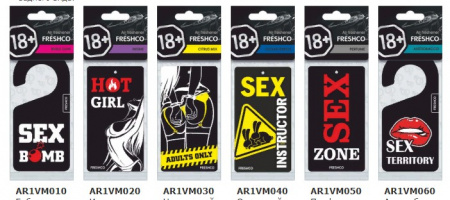 Ароматизатор подвесной картонный "18+" "SEX Bomb" (Бабл-Гам)