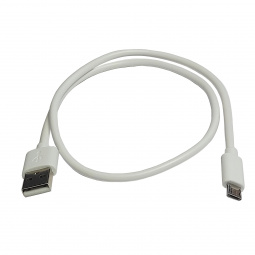 Зарядный кабель USB-Micro (TPE) 2А, 0,5м белый "YADA"