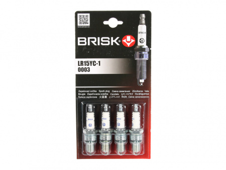 Свеча "BRISK" 2108-2110 инж.8-ми клап. LR15 YC-1 "SUPER" (к-т 4шт) с резистором