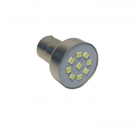 Лампа светодиод S25 (12-21) P21W 12V белая (9LED диодов) "YADA"