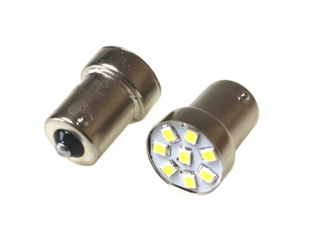 Лампа светодиод G18 (12-10) R10W 12V белая (6SMD диодов) "YADA"