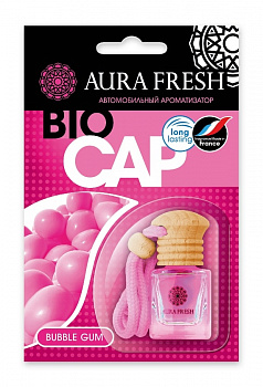 Ароматизатор подвесной с деревянной крышкой "AURA FRESH BIO CAP Bubble Gum" (Бубль Гум)