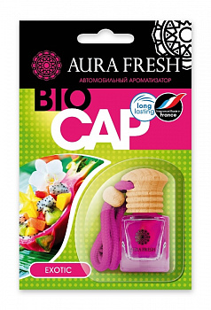 Ароматизатор подвесной с деревянной крышкой "AURA FRESH BIO CAP Exotic" (Экзотик)