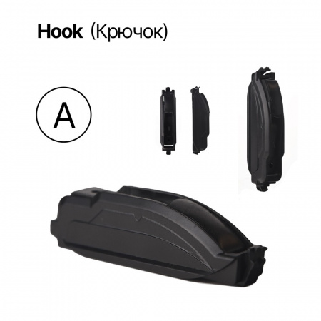 Щетка стеклоочистителя бескаркасная 350мм 14" "ЗавГар" Hook, Pinch tab, Top Lock, Push Button, Bayonet arm, Side pin