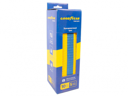 Трос буксировочный лента 10т (5м) "Goodyear" 2 крюка