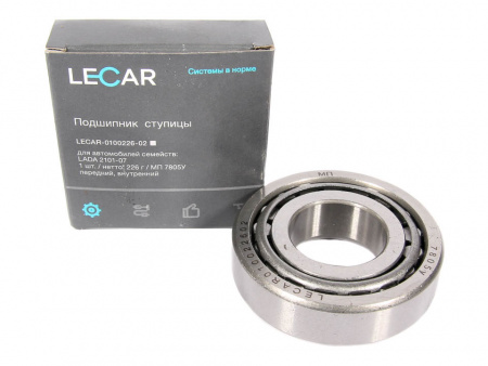 Подшипник ступицы 2101 (7805) большой "LECAR" (фирм. упак.)